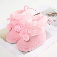 Winter Plus Velvet Snow Booties For Baby Warm Boots Shoes baby Girl Shoes Pompom Soft Sole Indoor Walking Shoe 4