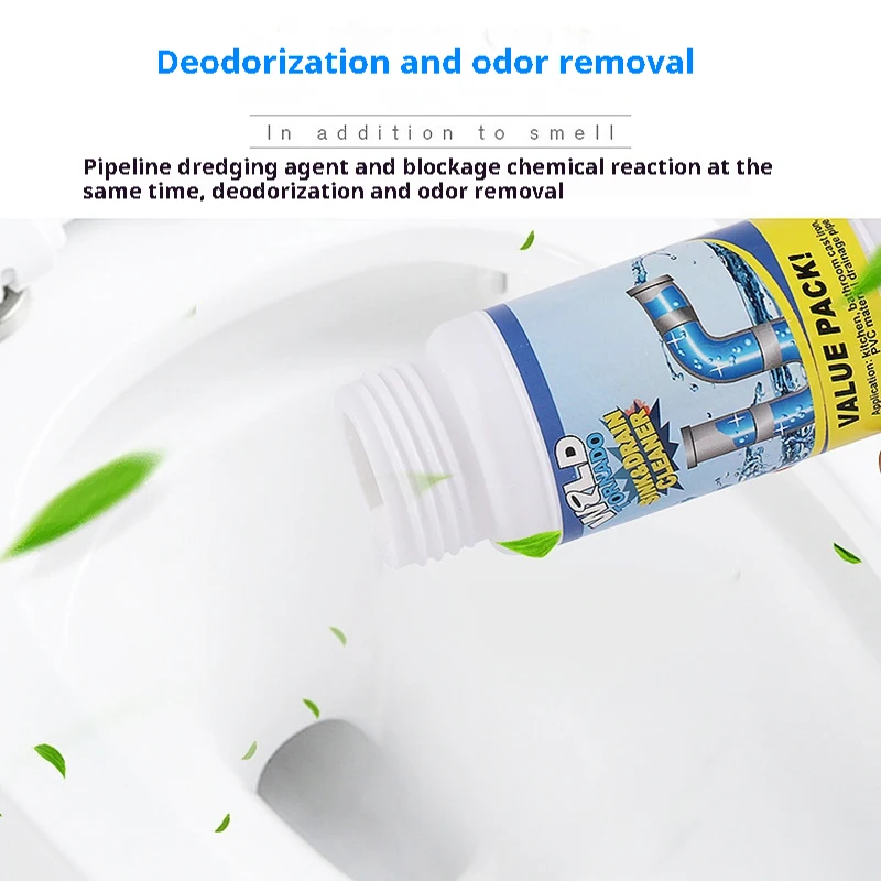 Powerful Drain Cleaner Dredge Clog Remover Drain Pipe Basin Cleaner Toilet Kitchen Pipe Deodorization Dredging Agent Sink Dredge Powder