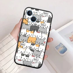 Adorable Cat Cartoon Phone Case - Whimsical Feline Design Protector - Motorola Edge 70 (3)