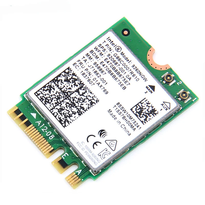 9260 WiFi 5 Wireless Network Card Bluetooth 5.0 M.2 9260NGW 2033Mbps 802.11AC Dual-Band 2.4G 5G Windows 10 11 Laptop wifi network card,wifi adapter,wireless network card,network card
