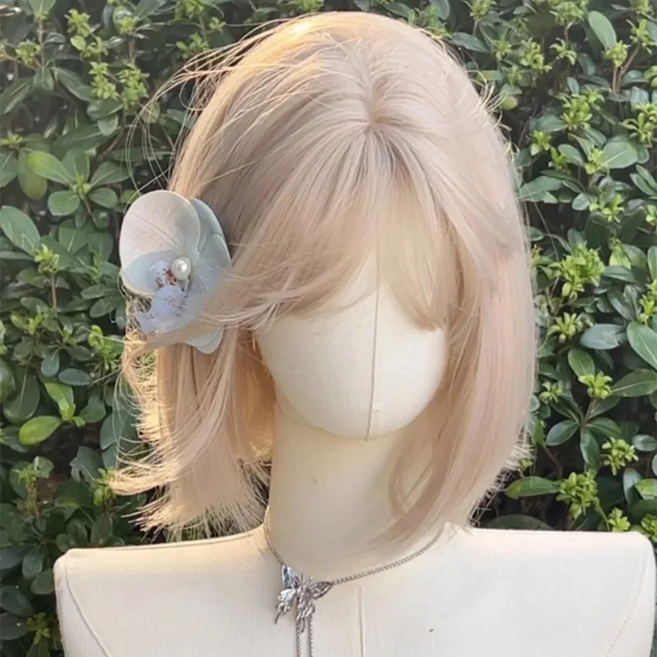 Brown Synthetic Long Deep Wave Wig For Women With Bangs