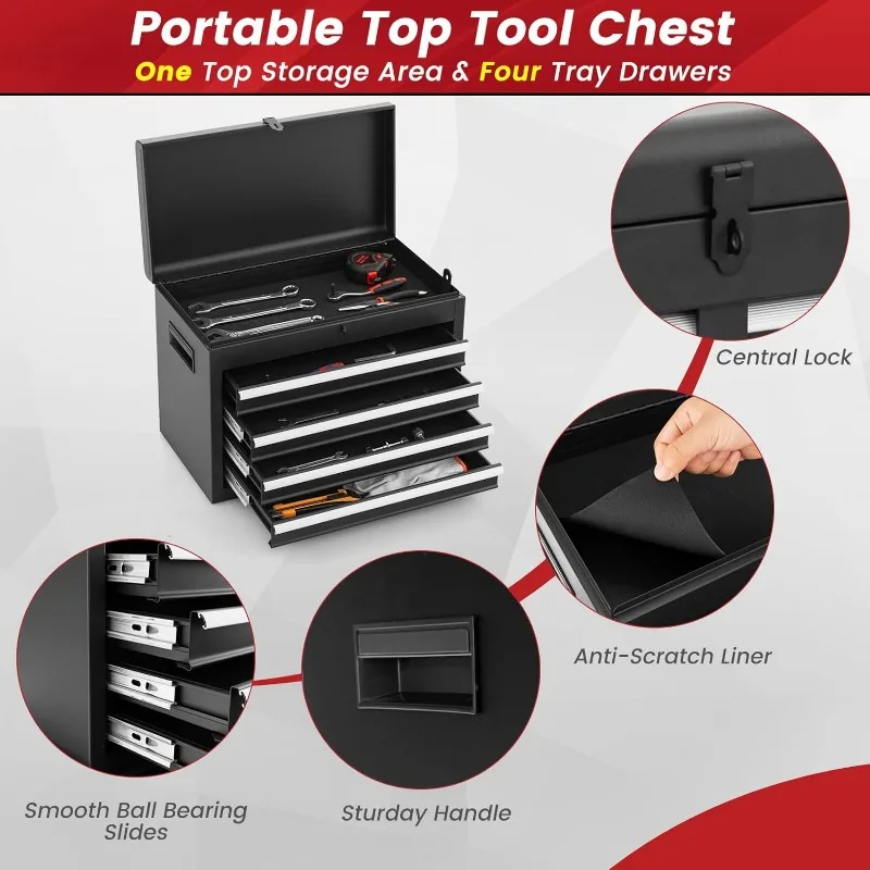 ERGOMASTER Tool Chest Cabinet Rolling- Heavy Duty Material & Lockable Top-Box&Storage Cabinet for Garage and Workshop - 5-Drawer 5