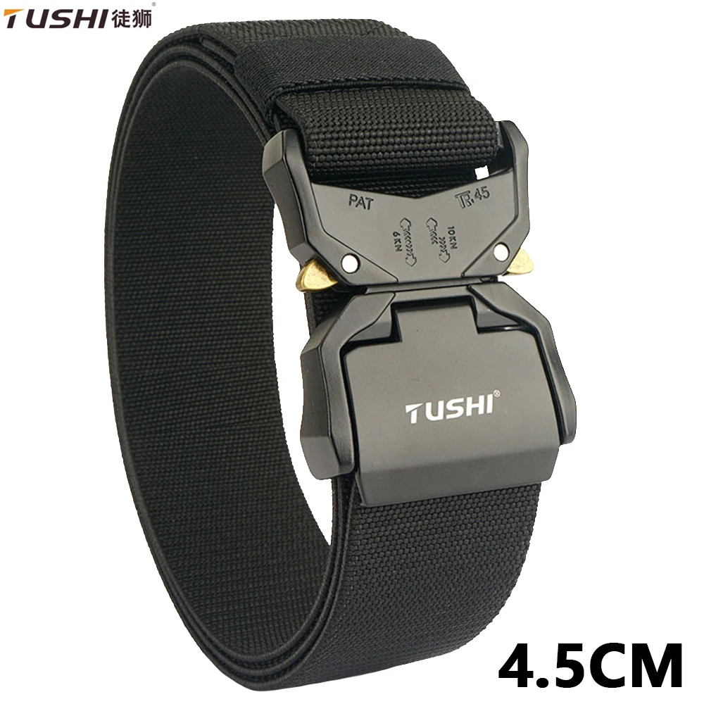 TUSHI Neue Stretch Militärische Taktische Gürtel Für Männer Quick Release Schnalle Starke Echt Nylon Unisex Elastische Gürtel Overalls Arbeit Gürtel