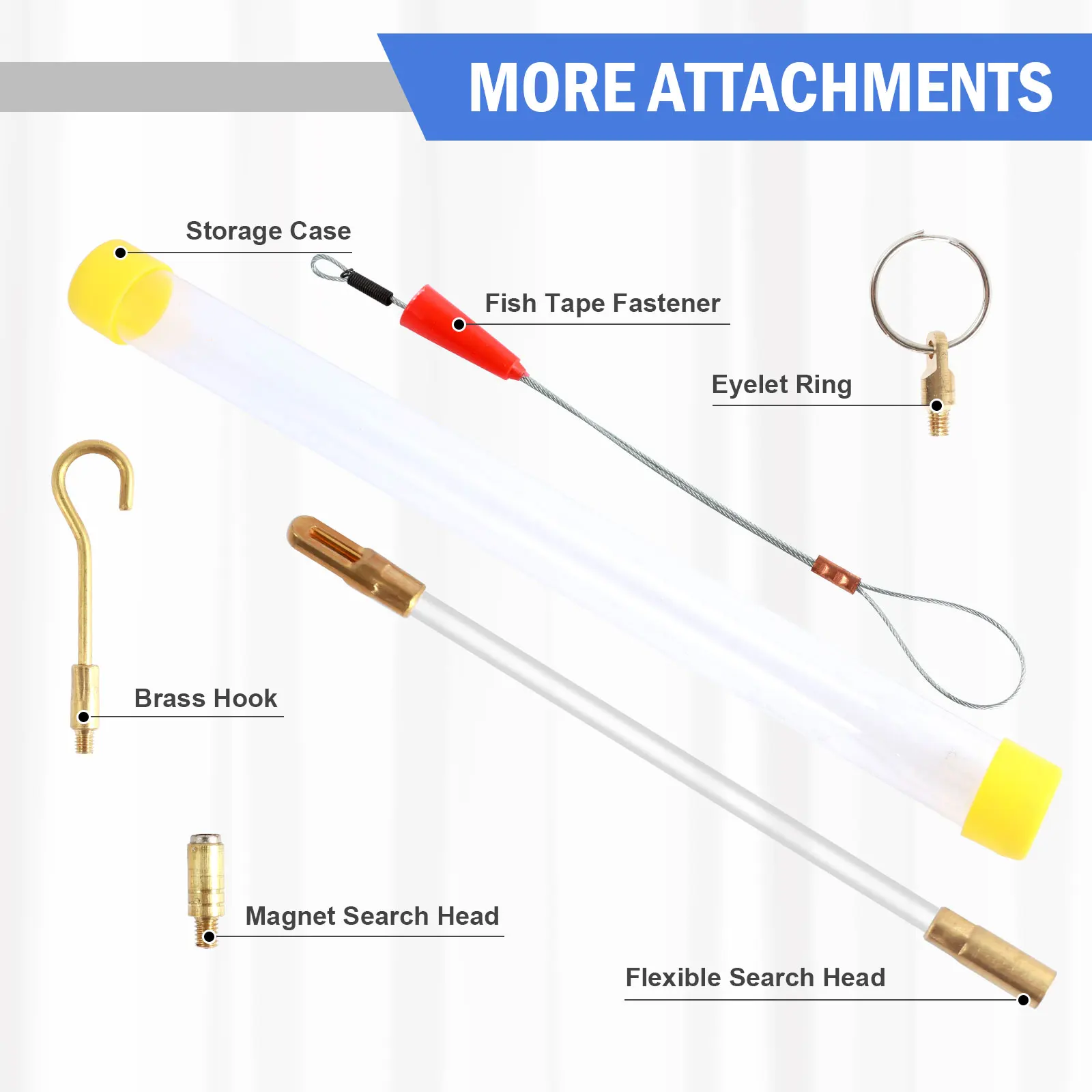 Fish Wire Through Ceiling 21PCS 43CM Fiberglass Wire Cable