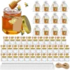 Mini Honey Jars Party Favors  Hexagon Small Glass Honey Jars with Dipper, Gold Lids, Cute Bee Pendants, Gift Bags and Jute 1