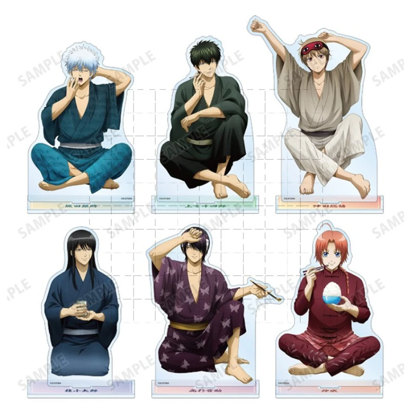 

Game Sakata Gintoki Hijikata Toshirou Okita Sougo Takasugi Shinsuke Acrylic Stand Doll Anime Figure Model Plate Cosplay Toy Gift