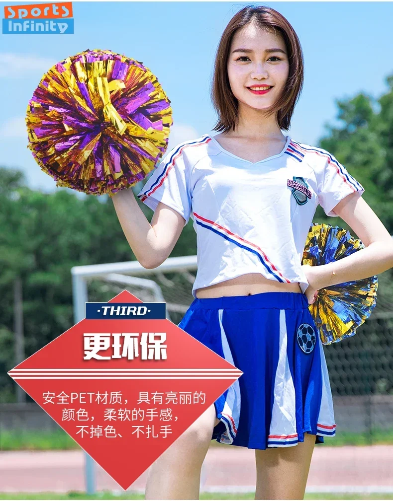 Colorful Cheerleading Pom Poms Hand Finger Cheer Balls Black Blue Gold Silver Red Green Dance Pompoms Cheerleading Accessories