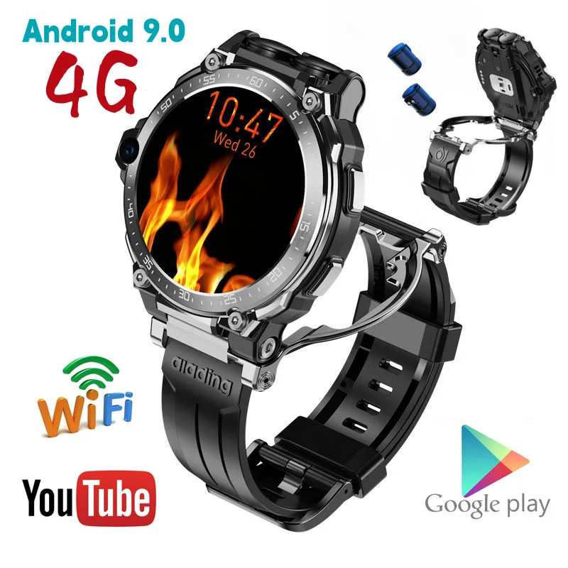 Orologio Intelligente Da Uomo Originale Videochiamata Hd Doppia Fotocamera 8-Core 4G Smartwatch Tws Auricolare Wifi Internet Google Maps Navigazione E