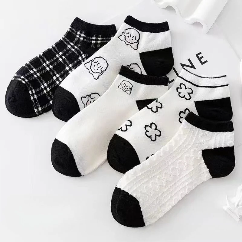 Cute High Quality Socks Pink Cat Thin Spring Summer Seasons Short Tube Cute Boat Sockslow Top Ins Fashion Trendy Socks For Women