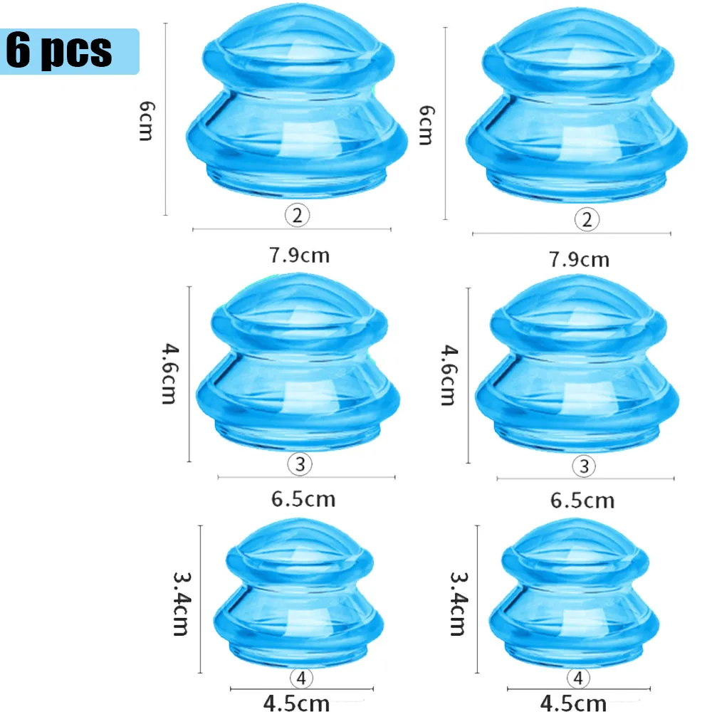 Silicone Cupping Set Suction cups Vacuum Suction Jars Therapy Slimming Body Face Massage Cupping Anti Cellulite Weight Loss 5