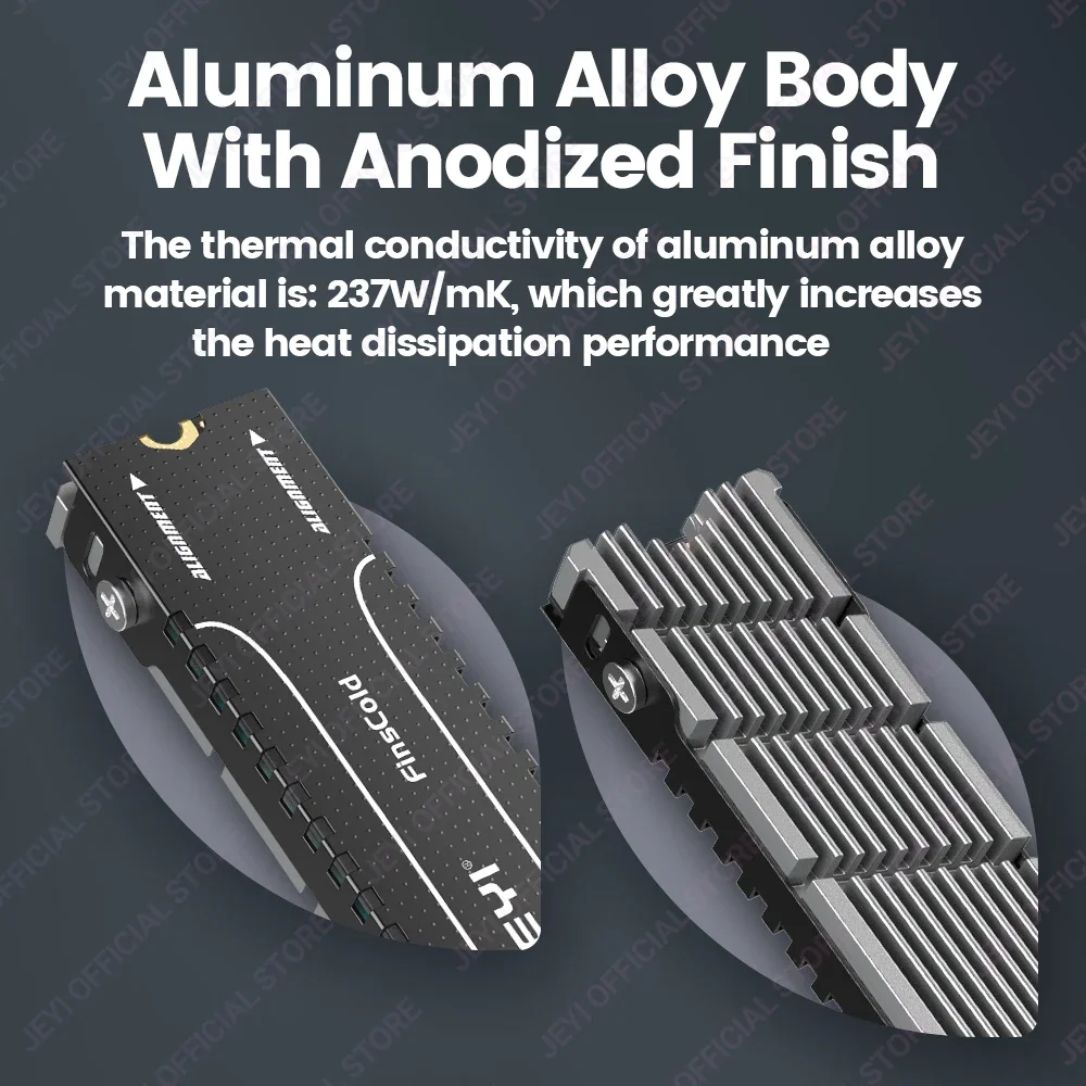 Aluminum Heatsink Radiator JEYI Cooler II 2280 SSD Heatsink M.2 NVME Magnesium Aluminum Alloy PC Radiator