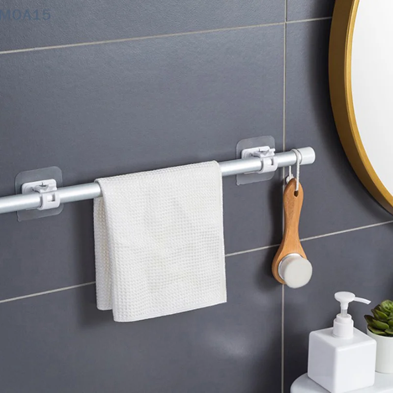 

Self Adhesive Hooks Punch-free Curtain Rod Clip Hook Shower Curtain Rod Hanging Holder Household Fixed Clip Hanging Hook Holder