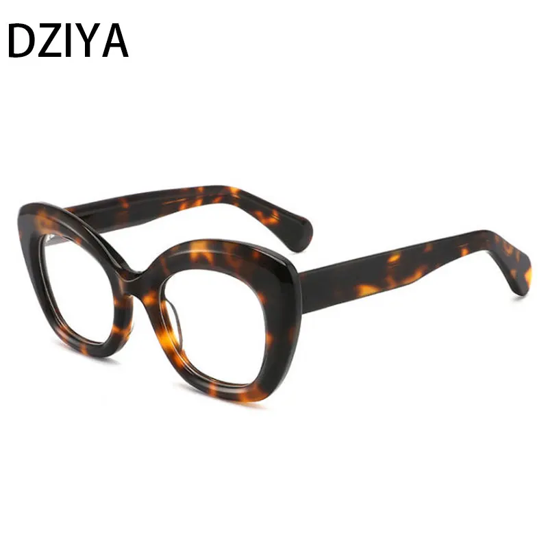 

Vintage Large Frame Cat Eye Acetate Glasses Frame Women High Quality Optical Glasses Frame 60053