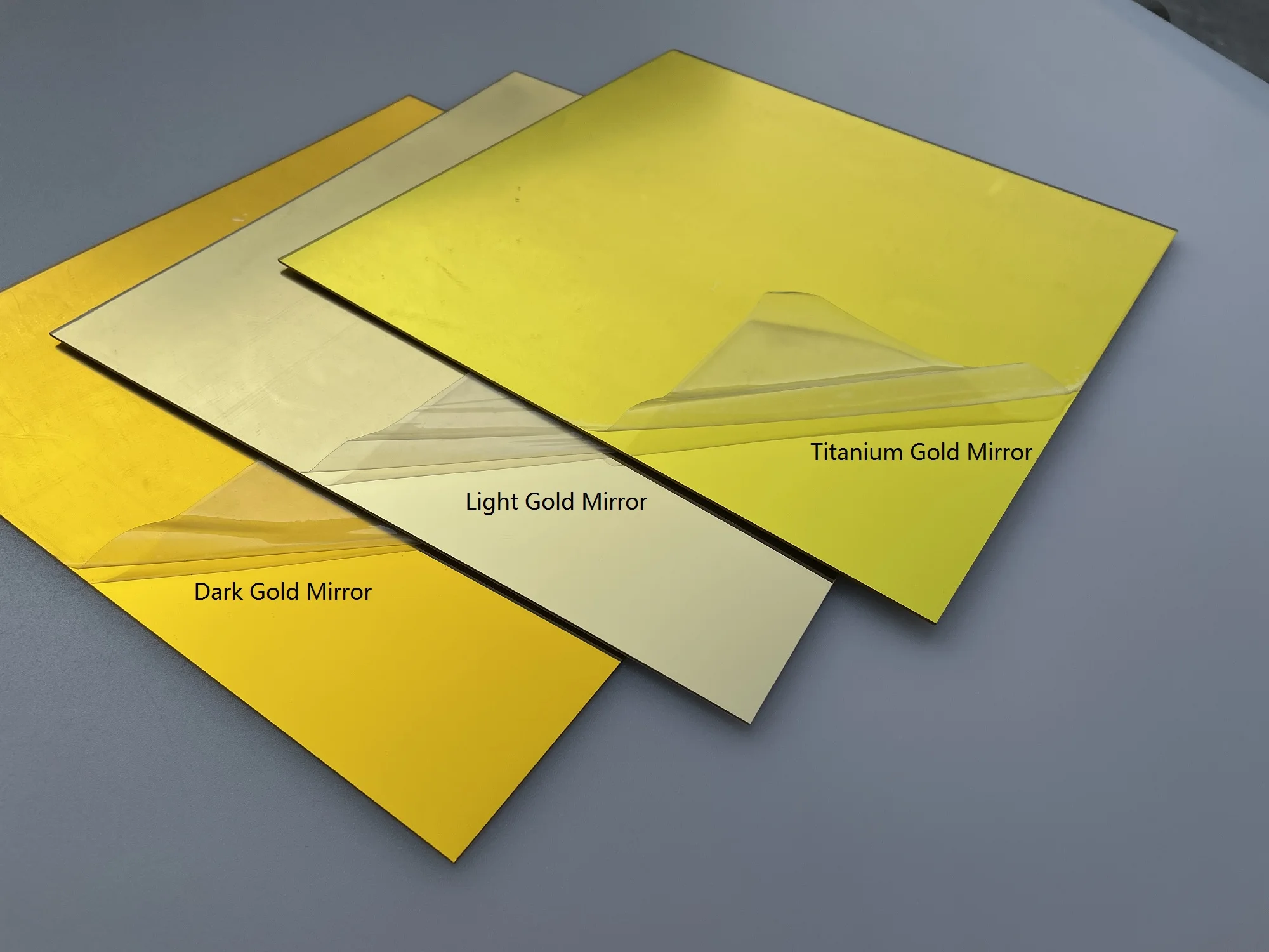 2MM 3MM Acrylic Gold Mirror Square Sheet Plastic Pier Glass Hotel  Decorative Lens Plexiglass Not Easy To Broken