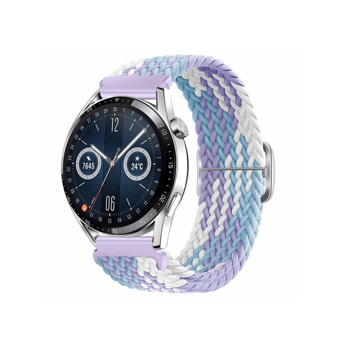 Braided Nylon Elastic Solo Loop Watch Band - 18/20/22mm