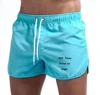 Custom Logo Men's Swim Trunks Beach Shorts Drawstring with Mesh Lining Elastic Waist Plain Breathable Soft Casual Shorts 4
