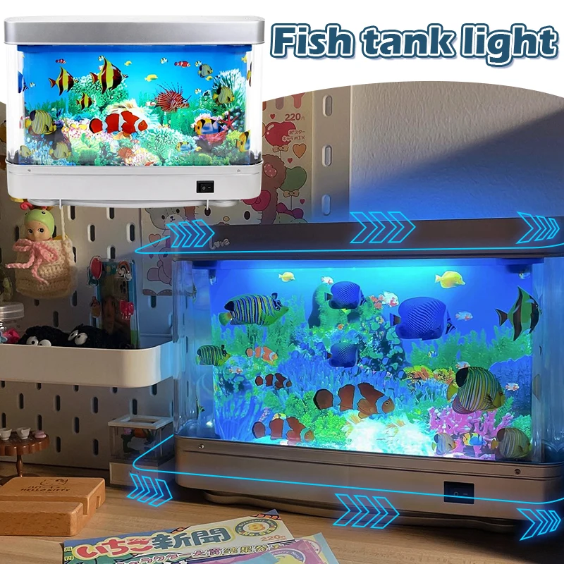 IEEILULU Acquario Fish Tank Giocattolo da Costruzione con Luce a LED, Fish Building Set tra cui Tartaruga Mobile, 6 set di Blocchi di Piccoli Animali Marini, Giocattoli Acquario Meccanico (914PCS
