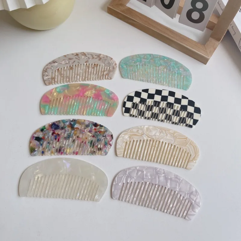 

Fashion Acetate Hair Combs Anti-static Massage Hair Brush Retro Marbled Colorful Salon Styling Tool Travel Hairdressing Comb