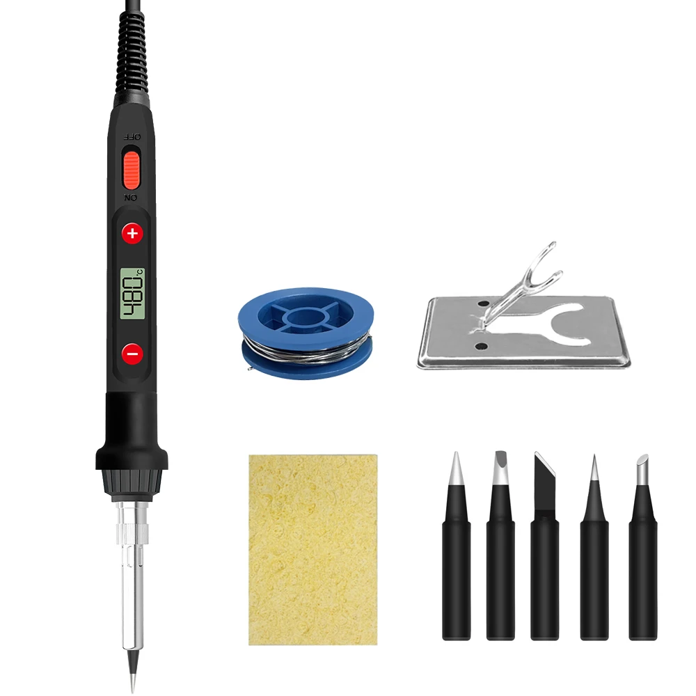 Electric soldering iron 80W LCD Digital Display Adjustable temperature soldering iron tips 220V/110V Welding solder tools soldering iron station Welding Equipment