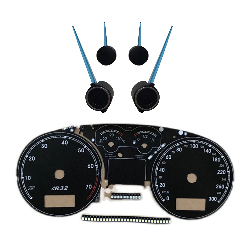 Strumento Per Auto Blue Needle White Background Scale Paper Led Light Per Vw Bora Mk4 Golf 4 R32 Meter 300 R32