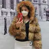 HOOOFUR Faux Fur Coat Women's Jacket Winter Fashion Warm Thick Fox Raccoon Leather Brown Plus Size Especially Fake Fur Cold Coat 4