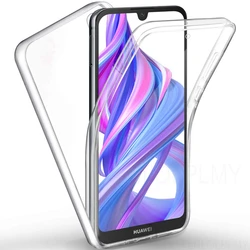 Double Sided Clear Protective Phone Case with 360° Full Coverage for P Smart Pro (Clear)