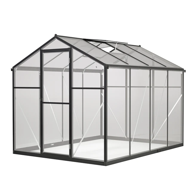 LZBEITEM 6x8 ft Polycarbonate Greenhouse for Outdoor Upgraded Heavy Duty Aluminum Frame Walk-in Green House Garden 1