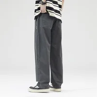 2025 Spring New 100% Cotton Cargo Straight Pants for Men Clothing Solid Color Men Trousers YL906 2