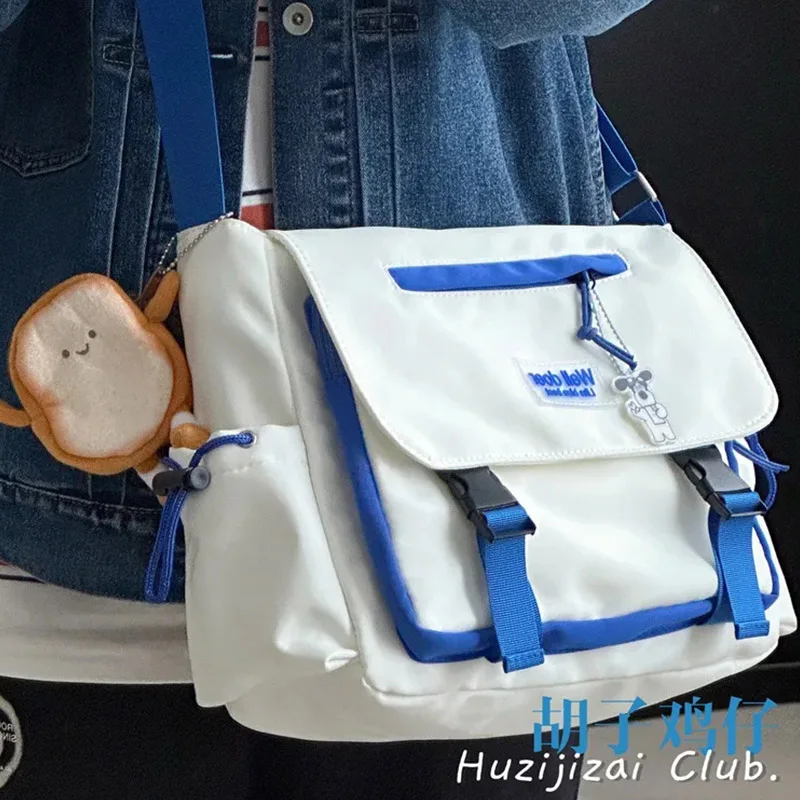 

Новая Студенческая сумка через плечо для колледжа Корейская версия Повседневная Мужская и Женская дорожная портативная легкая сумка через плечо для покупок