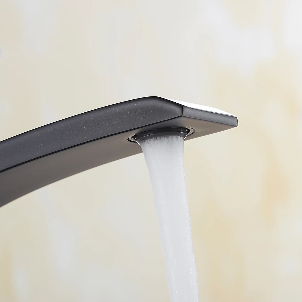 Modern Copper Bathroom Sink Faucet Hot Cold Water Mixer Tap