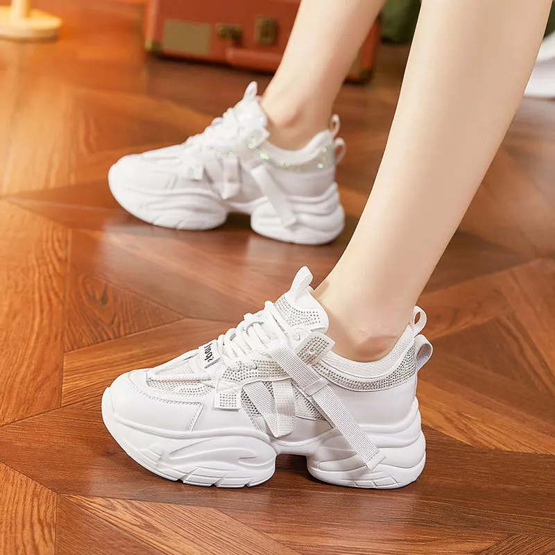 CICIYANG 6cm Chunky Platform Mesh Sneaker Women Summer Shoes 2024 New Fashion Hollow Breathable Mesh Shoes Ladies Casual Sports