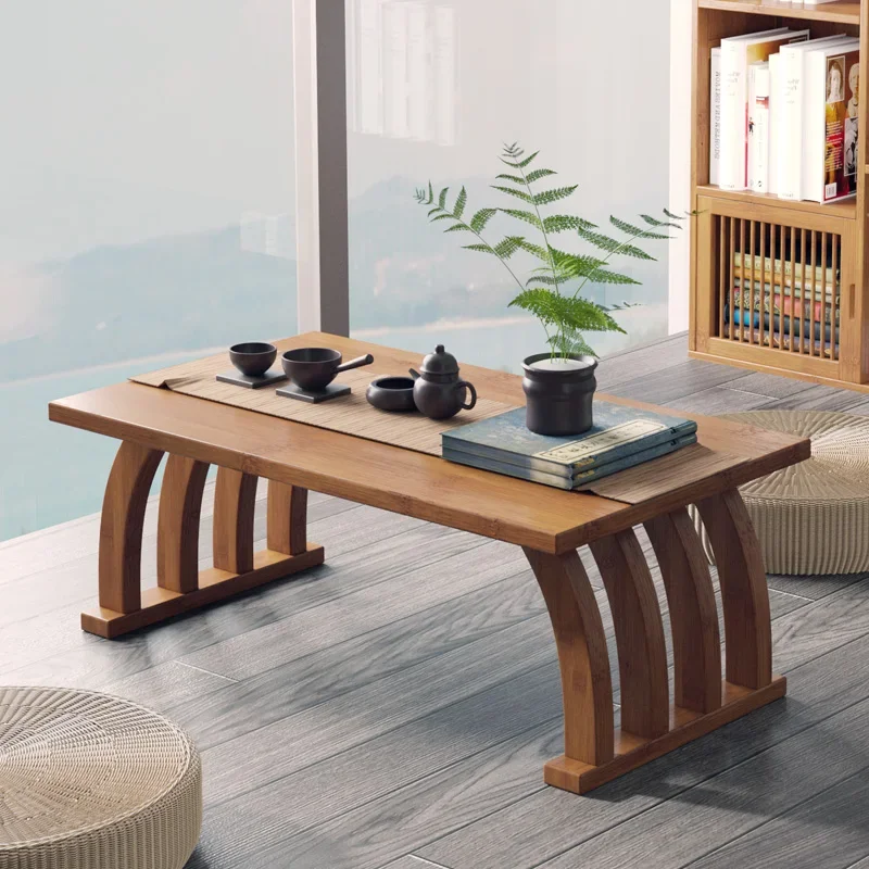 Simple Chinese-style Bay Window Small Coffee Table Tatami Balcony Bamboo Tea Table Low Sitting on the Floor Home Furniture