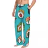 Custom Printed Men's Pajama Pants Cartoon Rolls Sushi Food Sleepwear Sleep Lounge Bottoms with Pockets 2