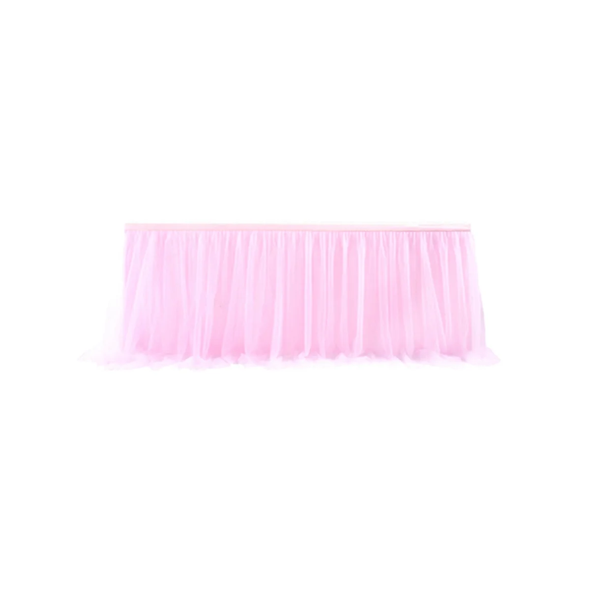 

Tulle Table Skirt Table Cover Pink Birthday Wedding Decor Table Cloth Cake Dessert Arrangement (6Ft)
