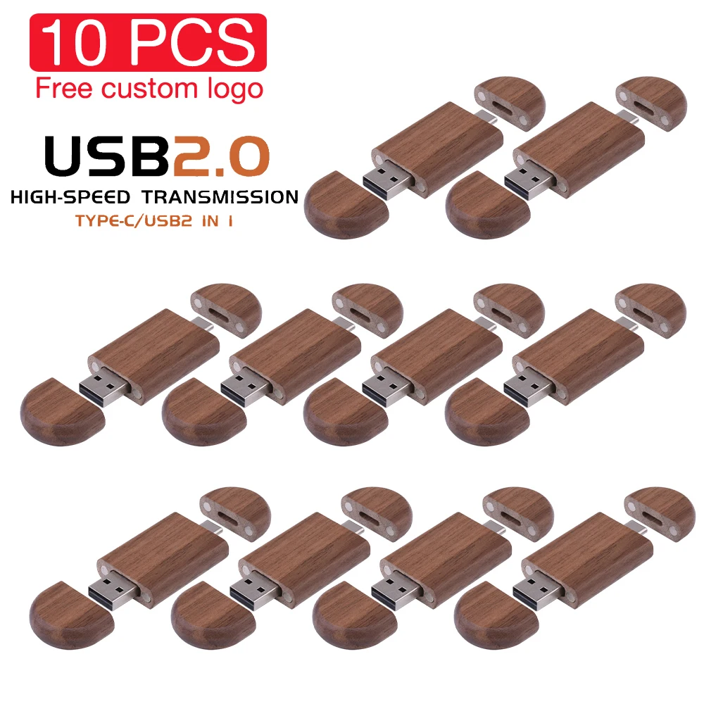 

JASTER 10PCS LOT USB Flash Drive 128GB Maple Wood OTG PenDrive 64GB TYPE-C USB Stick 32GB Free Custom Logo U Disk 16GB for Phone