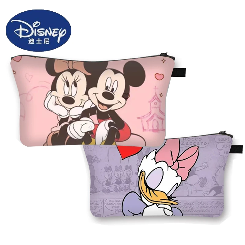 New Anime Disney Mickey Mouse Makeup Bag Kawaii Minnie Cosmetic Bag Cartoon Lavaggio Bag Astuccio Ragazza Donna Regali