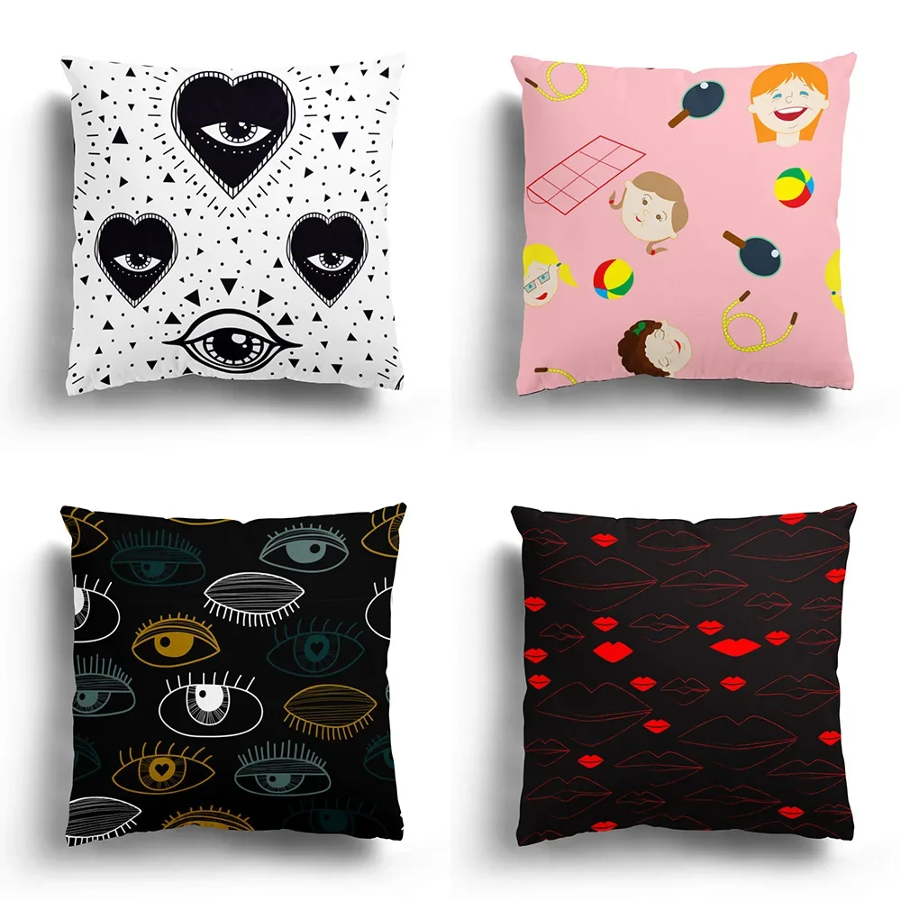 

Cushion Covers Home Decor Sofa Pillowcases Exotic Cartoon Retro Fashion