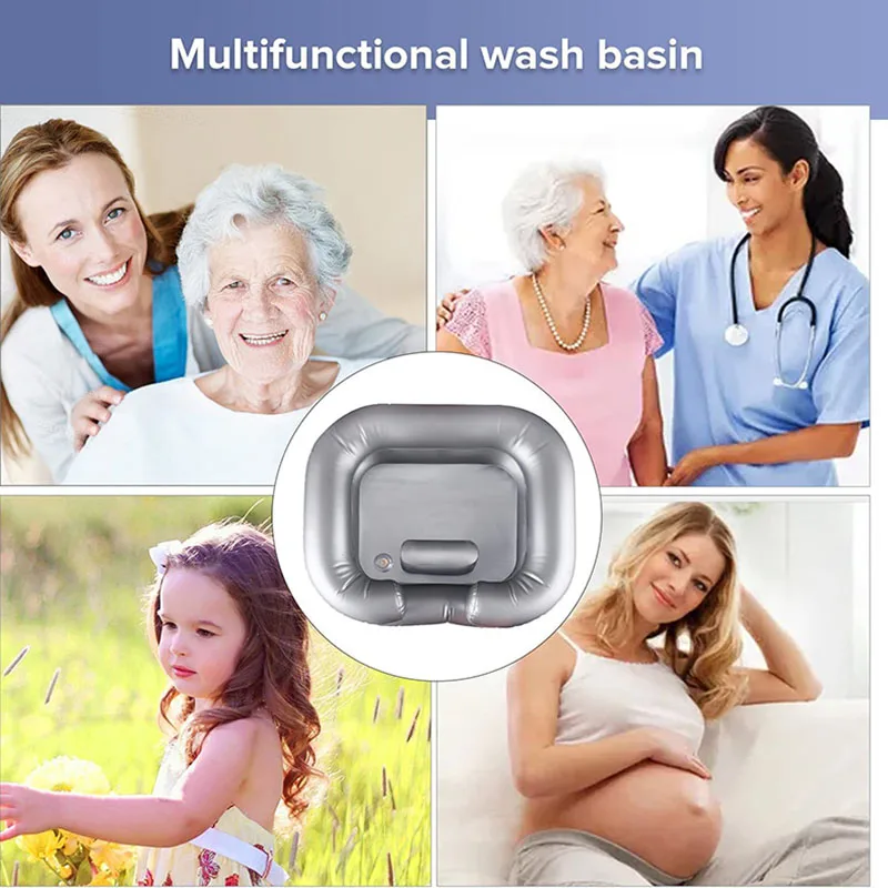 Inflatable Shampoo Basin hair washing basin Portable Hair Washing Bowl/ Tub for Bedridden Disabled Injured Dreadlocks and at Home Sink Washing
