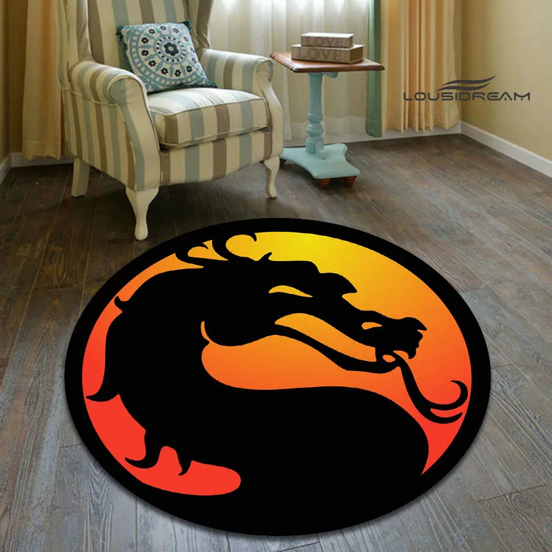 Mortal Kombat Cartoon Round Carpet Anti-slip Floor Mat Living Room Bedroom Photography Props floor mat plush rug decorative carpet silk wool rug plush carpet non slip carpet