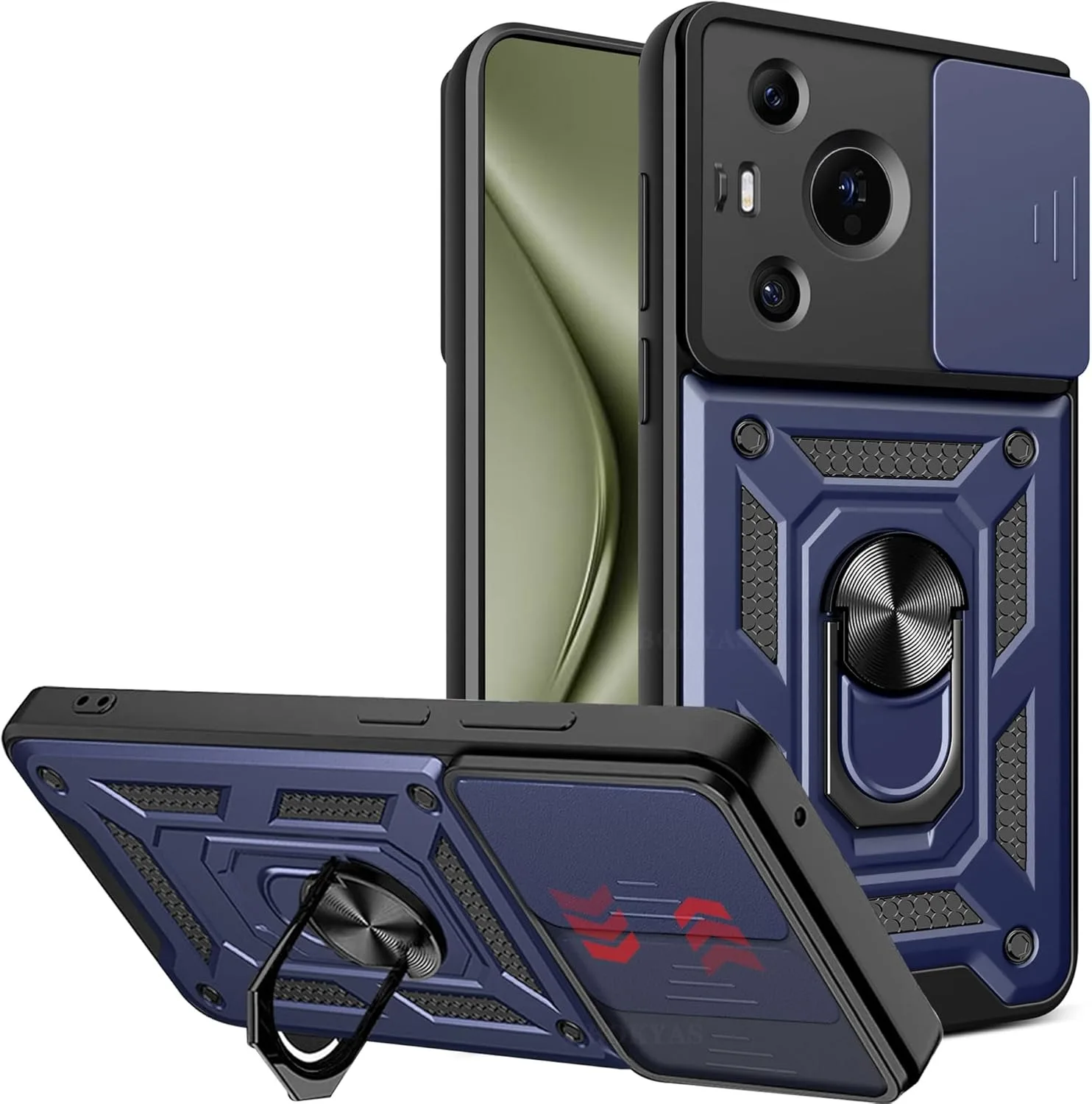 Enhanced Armor Case with Lens Protection and Magnetic Ring Holder