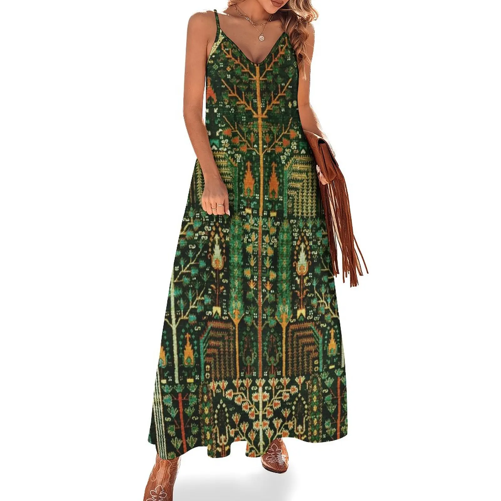 

Weeping Willow Antique Bijar Persian Rug Print Sleeveless Dress Womens dresses womens dress