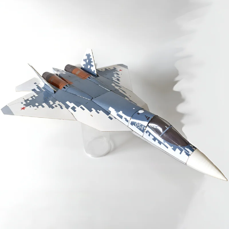 핫 세일 원격 조종 DIY 모델 비행기 Su-57 더블 30채널 조립 데스크탑 장식 고정익 이미지 실제 기계
