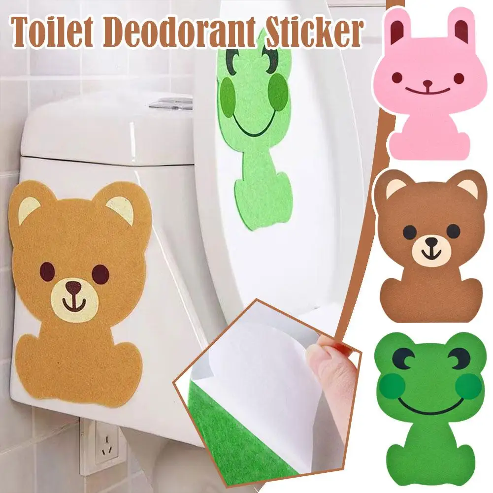 1/3pcs Toilet Deodorant Stickers Odor Elimination Creative Sticker Home Non-woven Cartoon Bathroom Decoration Deodorizing T P7X0