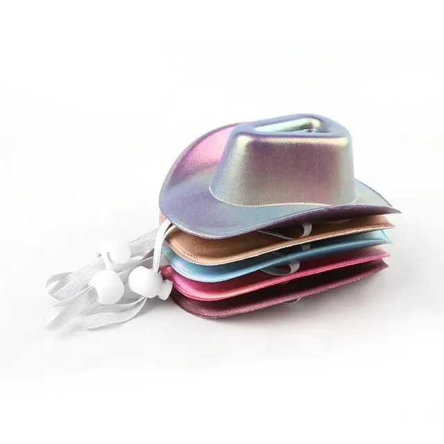 고양이 모자 Cowboy Cat Hat Mini Pet Hat Cosplay Shiny Cowboy Hats Small Cowboy Hats Dog Costume Cosplay Accesorios Para Gatos 3