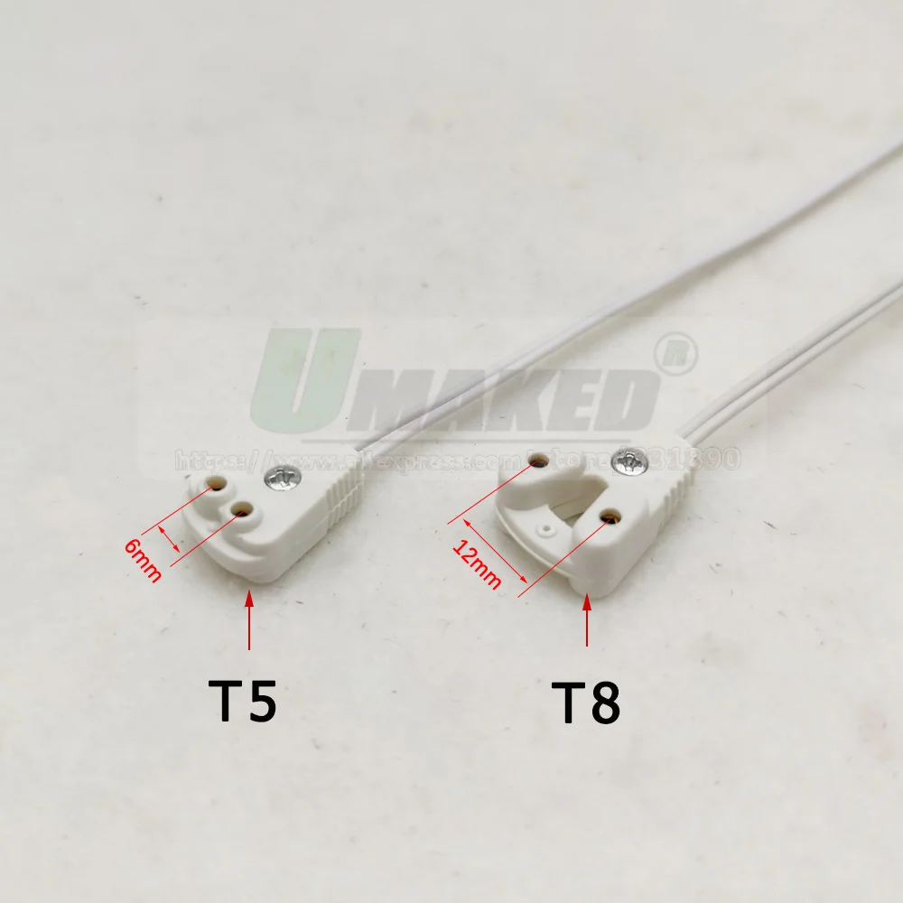 10pcs/Lot T5 T8 Cables AD Box Wire Fluorescent Saving Line LED Lighting Tube Kits Lamp Base Fitting Accessories Connector