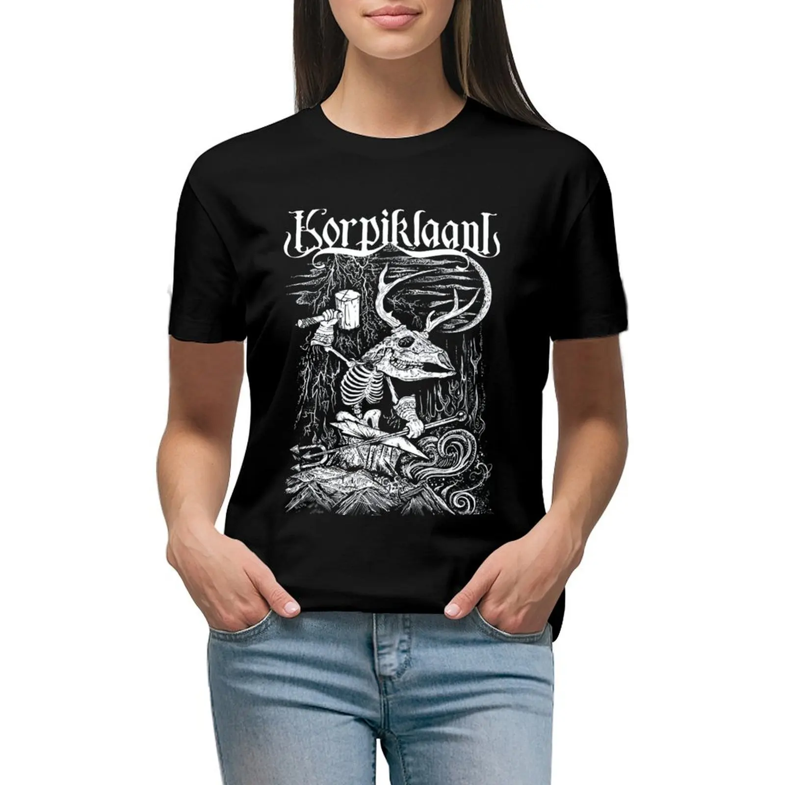 

Korpiklaani - Vanno Rauta Tapporauta Classic . T-shirt female kawaii clothes Short sleeve tee t-shirts for Women loose fit