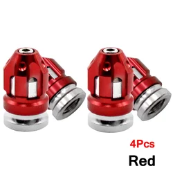 Durable Aluminum Alloy Tire Valve Caps - Anti - Leak Stem Covers (Red - 4Pcs)