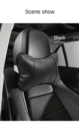 Deluxe Auto Safety Headrest Pillow with Breathable Mesh Cushion (1pc black)