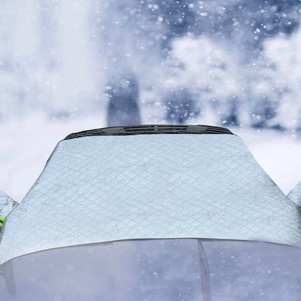 

Car Double Aluminium Film Windshield Cover Anti-icing Anti-scratch Outdoor Protection Cover Half Car Cover Cloth for Outdoor