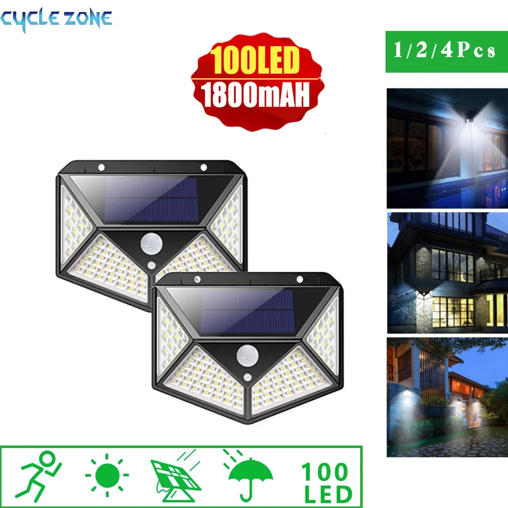 100 Led Solar lights Outdoor Emergency Solar Lamp For Garden Motion Sensor Light Built-in Battery Solar Lamp Outdoor Wall Light